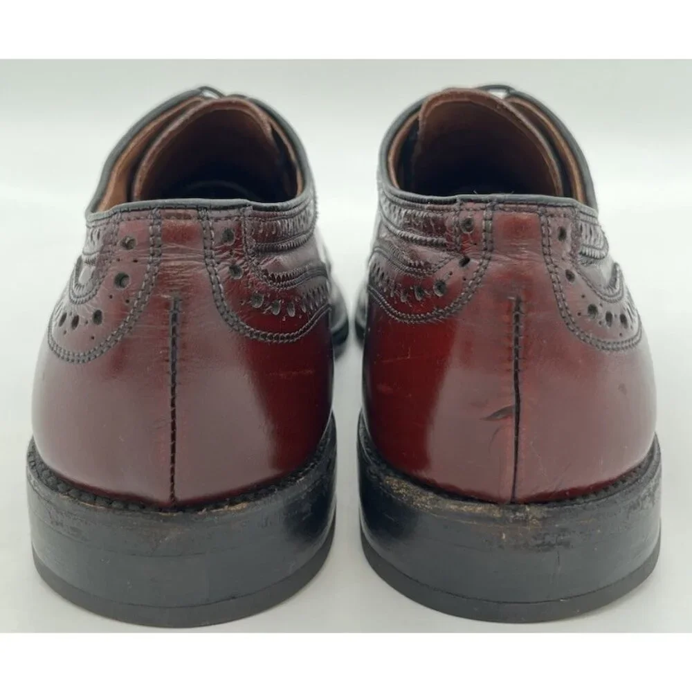 Allen Edmonds MCALLISTER Wing-Tip Burgundy Oxblood Leather Oxfords Men’s Size 6C